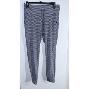 Halara high waisted drawstring striped yoga leggings  pockets steel stripe Large